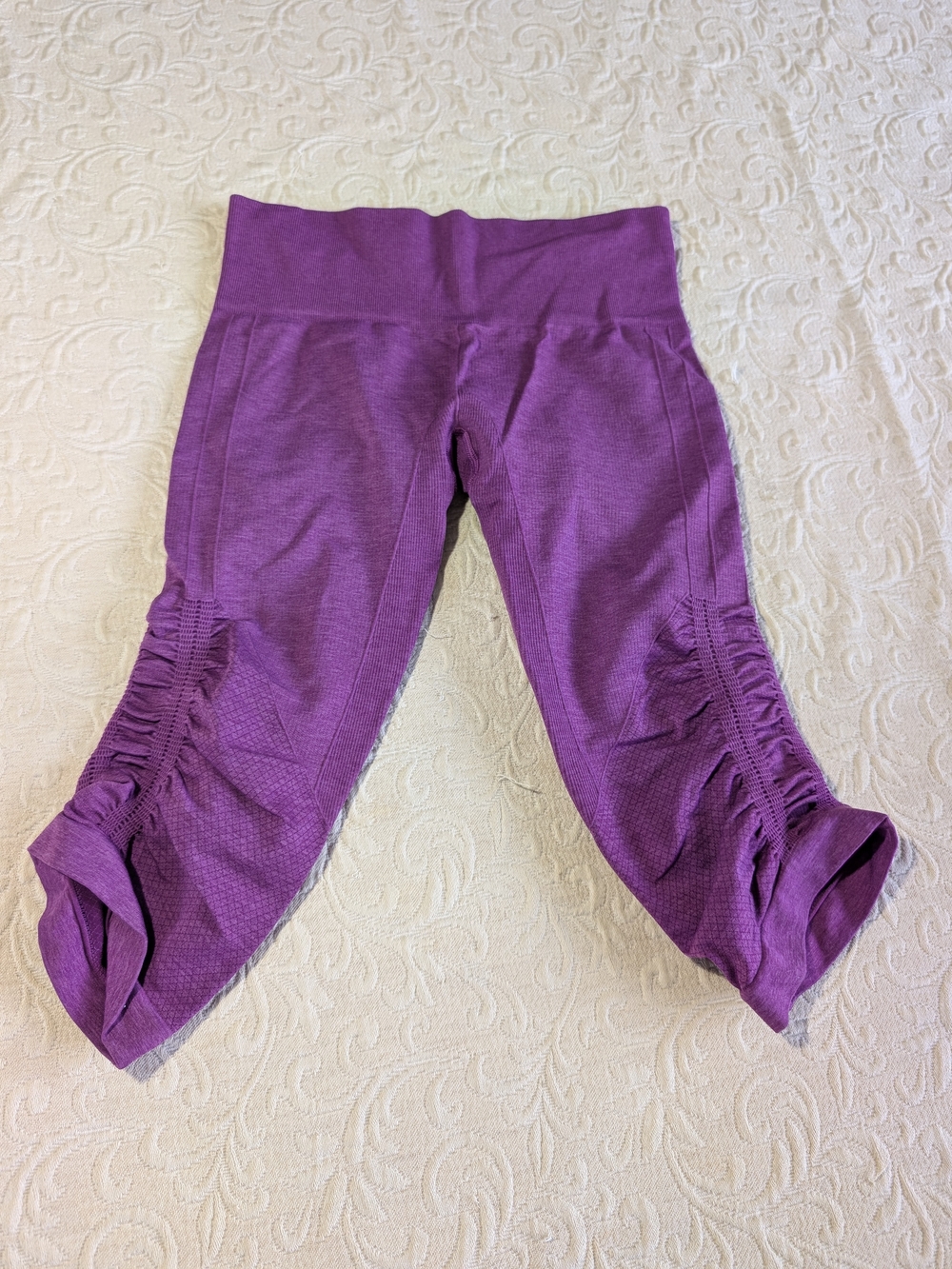 lululemon athletica Purple Ruched Capri Workout Shorts